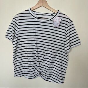NWT Ivory Ella Striped Knot Tee medium